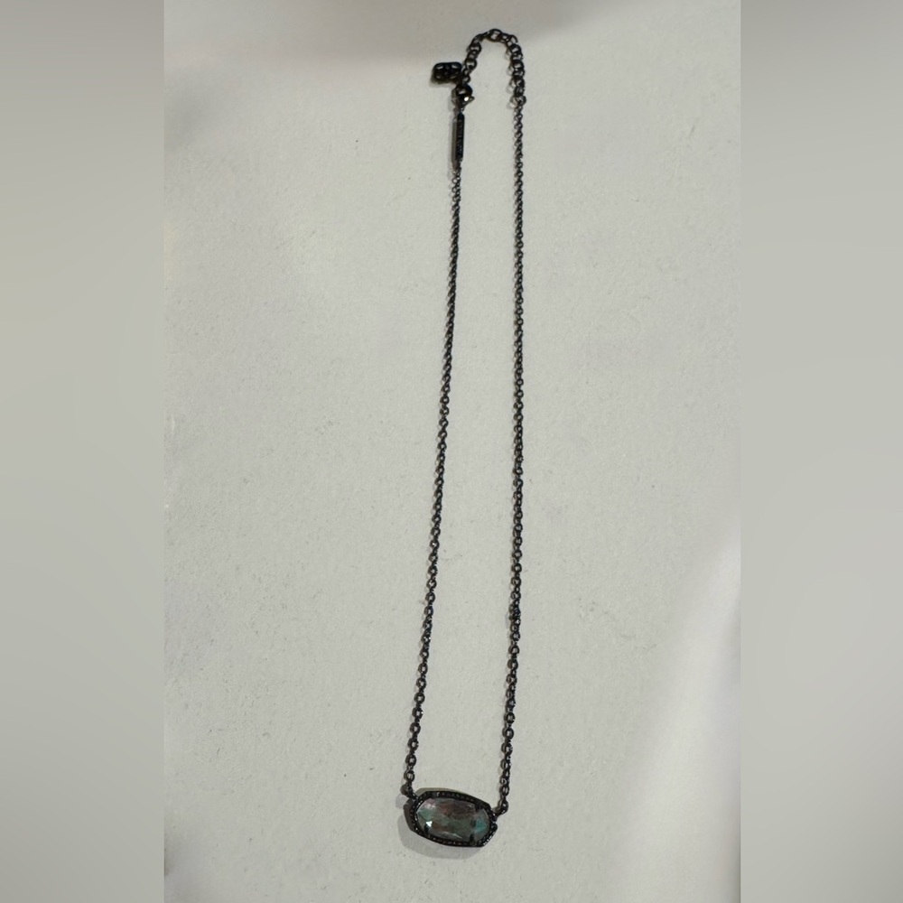 Kendra Scott Black And Iridescent Pendant Necklace